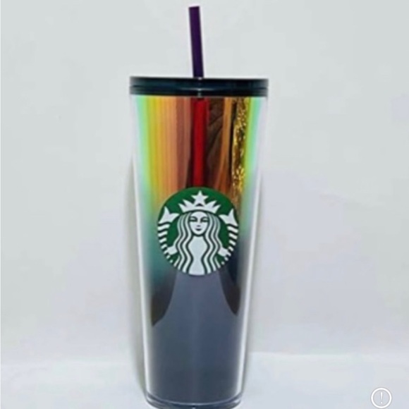 Starbucks Oil Slick Ombre Rainbow Iridescent Tumbler Cold Cup Venti 24oz 2021 - Picture 15 of 15